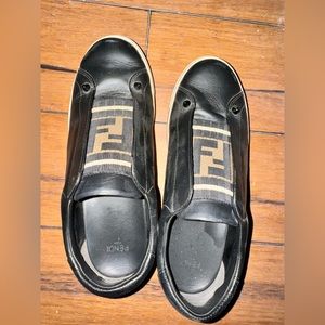 Fendi slip on leather sneaker